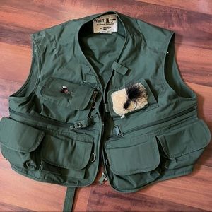 Wulff fly fishing apparel vest vintage embroidery multifunctional utility